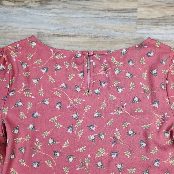 💛Lauren Conrad Dusty Pink Floral Lightweight Top Small - Picture 5 of 12